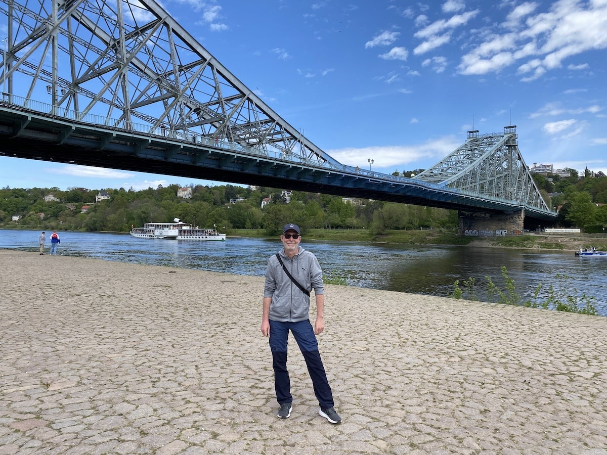 Das Blaue Wunder, eine Stahlbr&uuml;cke &uuml;ber die Elbe in Dresden