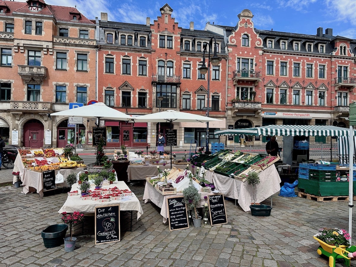 Markttag in Stadtteil Blasewitz