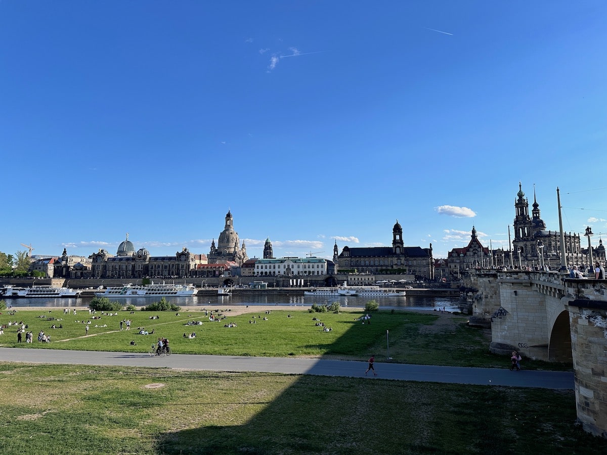 Das historische Zentrum Dresdens an der Elbe