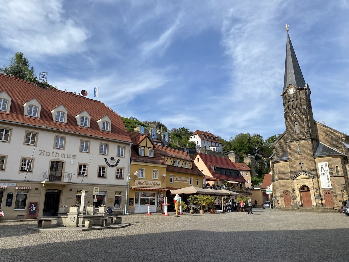 Der reizvolle Marktplatz von Wehlen